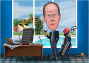 Businessman on Vacation Drawing