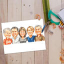 Canvas Print: Group Digital Caricature Portrait from Photos on White Background