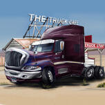 Caricature de camion sur fond personnalisé