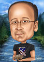 Travel Vacation Cartoon Caricature in Colored Style