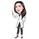 Cadou pentru doctor dentar complet: Portret de desene animate pentru dentist