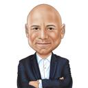 Digitale portretkarikatuur met gekruiste armen