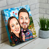 Printed Canvas for Valentines: Custom Couple Drawing