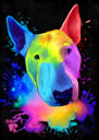 Retrato personalizado de Bull Terrier em aquarela a partir de fotos