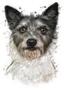evde beslenen hayvan köpek suluboya doğal portre