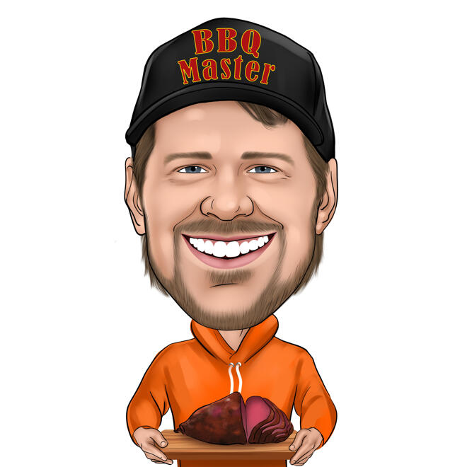 Barbecue Master Cartoon Drawing