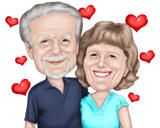 Gelukkige 40e huwelijksverjaardag-karikatuur uit foto's