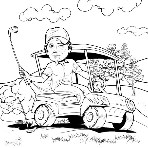 Outline Caricature featuring Profession or Hobby