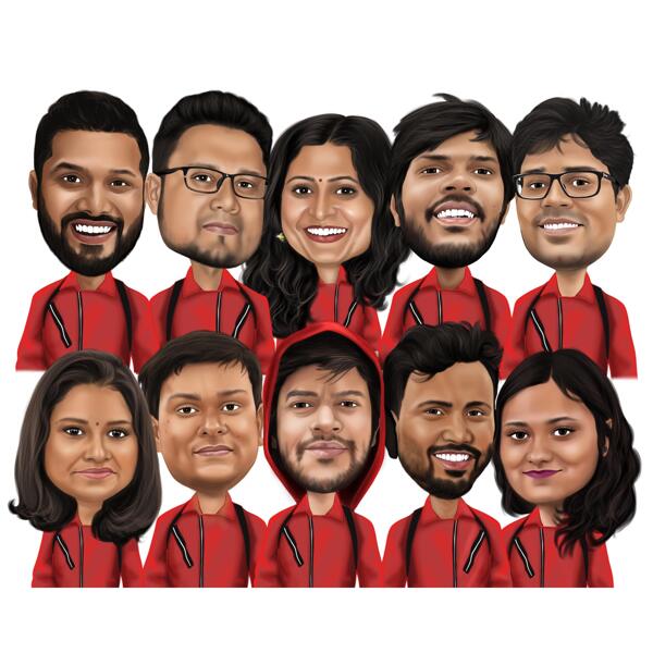Dessin de caricature de groupe