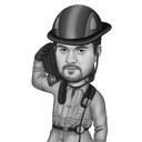 Head and Shoulders Firefighter Caricature