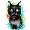 Portrait de chat aquarelle naturel à partir de photos