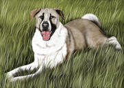 Esclusivo acquerello qualsiasi pittura per animali domestici da foto con sfondo colorato