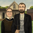 Custom American Gothic Painting