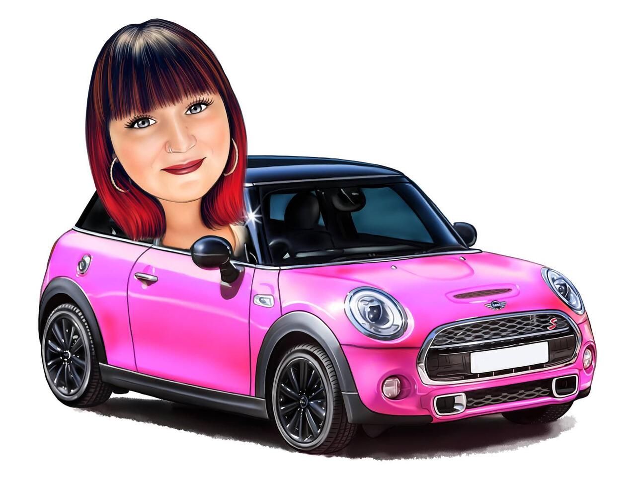 Красивый рисунок Mini Cooper - идеальный подарок для автолюбителей🚘💗🎨.  Заказывайте и покупайте!.....