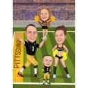 Cheerleader Family Caricature