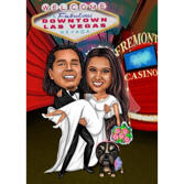Bride and Groom with Pet in Las Vegas