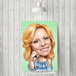 Caricature Print on Canvas: Personalized Cartoon Drawing from Photo in Colored  Digital Style