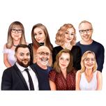 Familienkarikatur aus 8 Zeichnungen