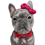 Dibujo animado de bulldog francés