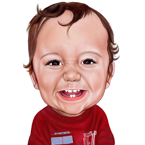 Portrait de dessin animé de caricature de bébé doux bébé à partir de photos