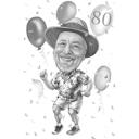 Regalo de caricatura exagerada para el 80 cumpleaños