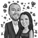 Caricatura de pareja de San Valentín