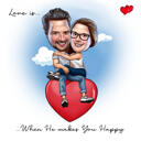 Love is Couple Cartoon Portrait