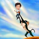 Full Body Person Caricature as Cartoon Character with Custom Background