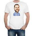 Man Colored Caricature from Photos on T-shirt Print