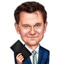 Insurance Agent Caricature - Thumbs Up