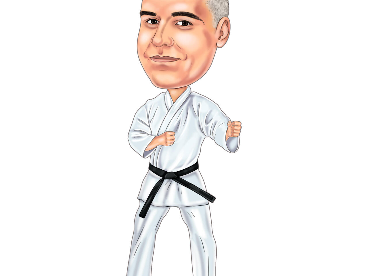 Karate Gift Custom Caricature From Photo Karate Practitioner