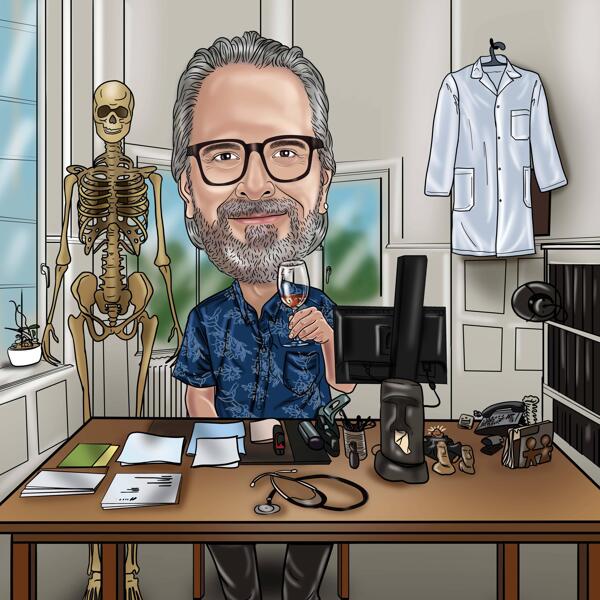 Dessin animé personnalisé de médecin
