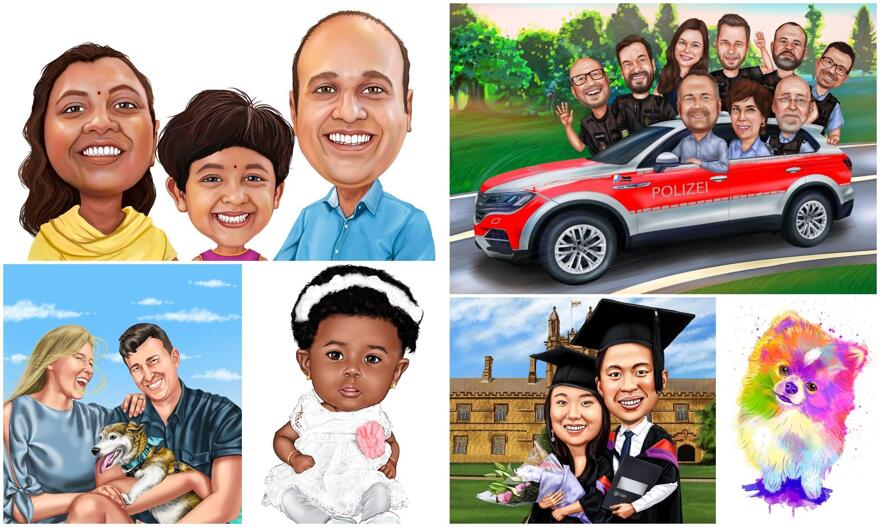 Bestellen Sie online Karikaturen und Porträts von Fotos