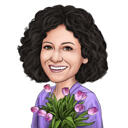 Çiçeklerle Anneler Günü Karikatürü