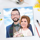 يد صورة شخصية للزوجين تمثيلية مرسومة بأسلوب ملون من الصور المطبوعة على الملصق
