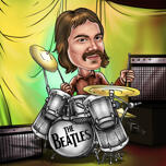 Caricature des Beatles: Dessin de bande dessinée personnalisé