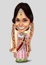 Caricature d'une femme indienne de Bollywood en pied