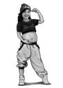 Gravid kvinna porträtt i svart och vit stil från foto
