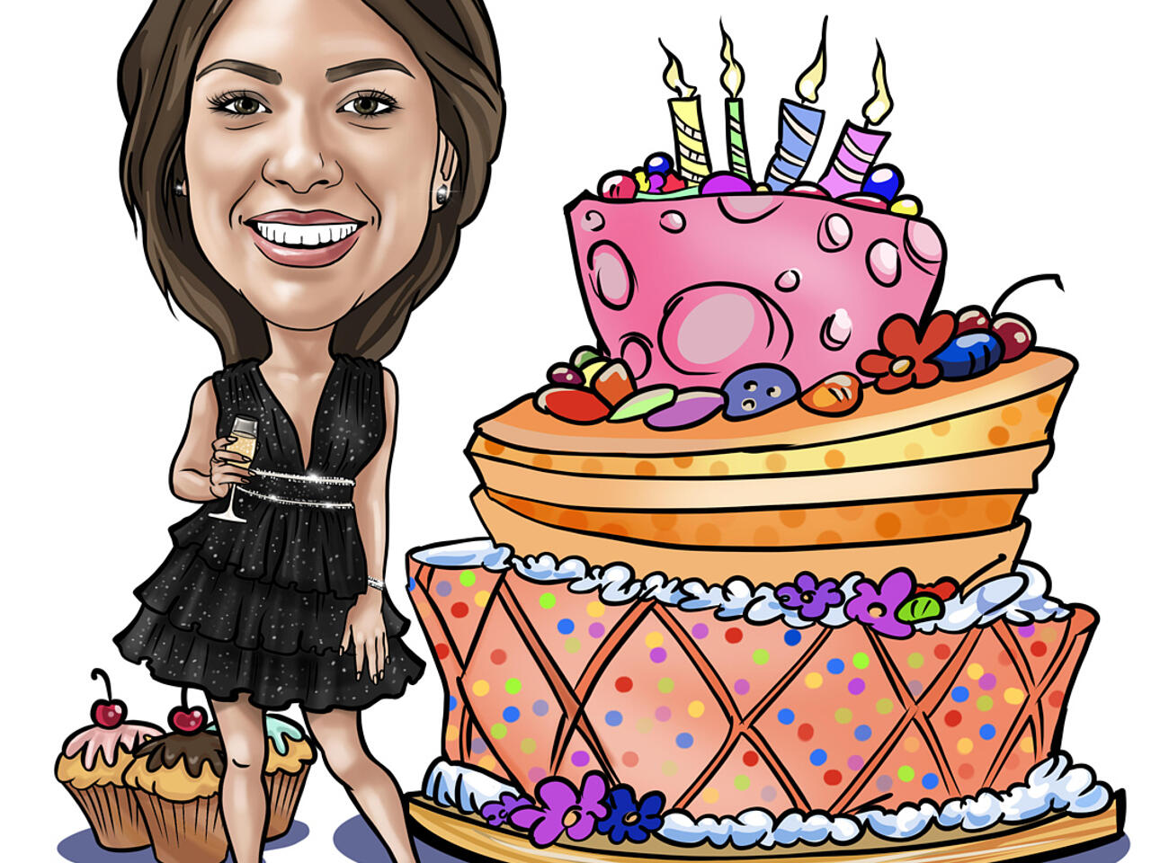 easy drawing of birthday party - Clip Art Library