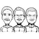 Outline Group Caricature Drawing
