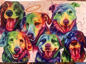 Akvareļa suņa portrets A4 plakāta druka