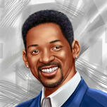 Celebrity Superstar Caricature in Color Style from Photos with Background