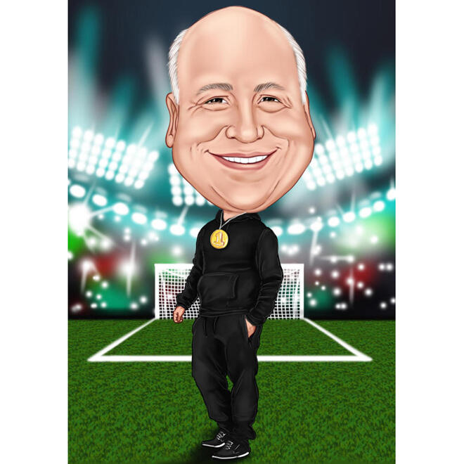 Coach Caricature from Photos: Custom Football Coach Gift