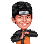 Caricature d'enfant de l'anime Naruto