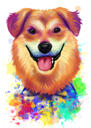 Retrato em aquarela de cachorro de serviço de fotos