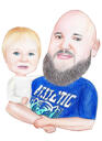 Vader met Baby Kid Cartoon Tekening