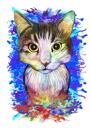 Natural Watercolor Cat Portrait from Photos