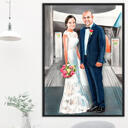 Anpassad bröllop porträtt kanvas tryck present
