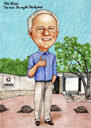 Cartoon Portrait Director Caricature from Photos with Custom Background