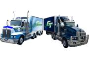 Aangepaste vrachtwagen cartoon portret in kleur digitale stijl van uw foto